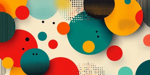 Poster - A colorful background with many different colored circles