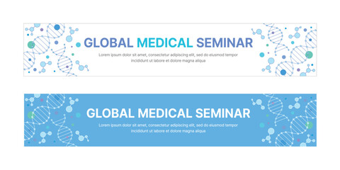 Wall Mural - a set of business banner design templates in modern, geometric, abstract pattern style for medical, 
