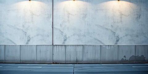 Wall Mural - glued poster mockup on concrete wall with weathered texture, showcasing realistic design, background