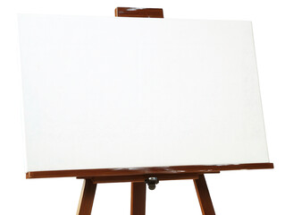 Wall Mural - blank easel stand with empty canvas, isolated on a white background. png transparent.