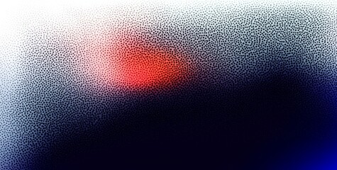 Leinwandbilder - A dark, grainy gradient abstract background with a red, orange, and purple glowing spotlight noise texture effect.