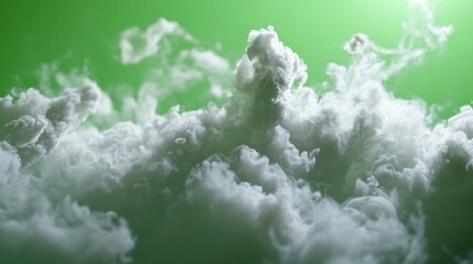 Wall Mural - abstract cloud formation with vibrant green background for artistic design.