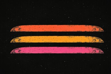 Poster - Vibrant abstract stripes with a retro texture on a dark background. Perfect for design.