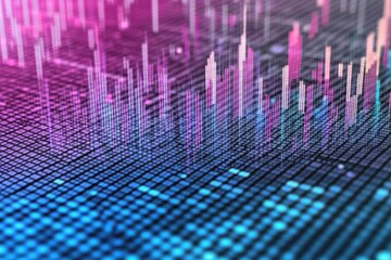 Poster - vibrant abstract design with colorful data visualization in a geometric style.