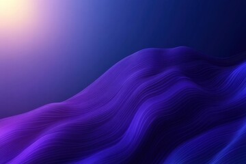 Poster - Abstract wavy patterns in vibrant purple tones with soft lighting effects.