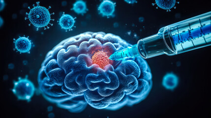 Aufkleber - Neural Stem Cell Therapy Injection for Brain Regeneration in Neurodegenerative Disease