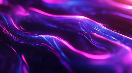 Wall Mural - Abstract Purple and Blue Neon Wave Forms