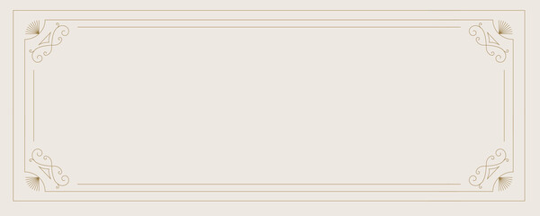 Wall Mural - vintage deco frame and border. abstract decoration for horizontal design