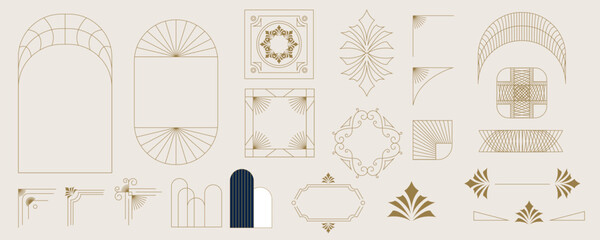 Wall Mural - vintage deco frame and border. abstract decoration object element