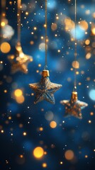 Poster - Decorative stars shimmering with lights create a festive atmosphere during the holiday season