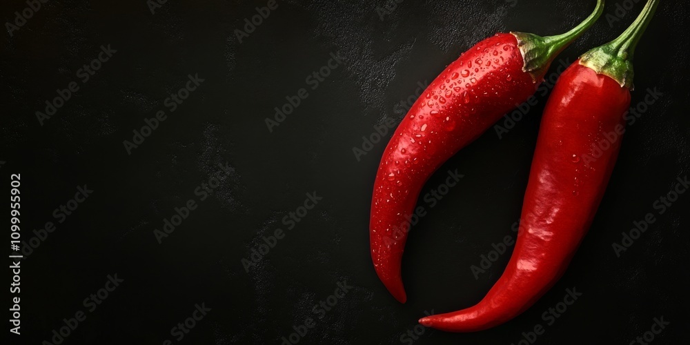 Frame featuring vibrant red chili pepper on a whole background ...