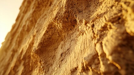 Wall Mural - a close-up photo of diriyah mud-brick walls in riyadh, showing the layered textures and architectura