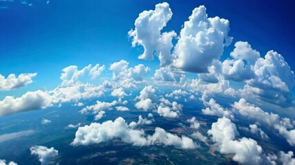 Wall Mural - Curvature of planet earth. Aerial shot. Blue sky and clouds