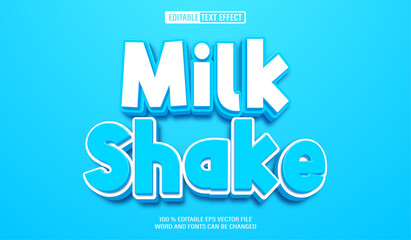 Poster - Editable 3d text style effect - Milk Shake text effect Template