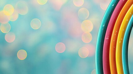 Poster - vibrant colorful abstract geometric background with festive bokeh lights