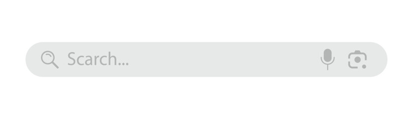 Aufkleber - A magnifying glass search button and a microphone icon for voice search in the search bar. Search bar. Internet browser engine with search box vector.