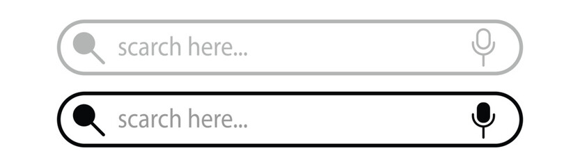 Poster - Search Bar, Search Bar Icons with Magnifying Glass.