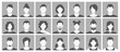 © wooster - Monochrome diverse faceless anonymous people characters avatar headshot portrait isolated set