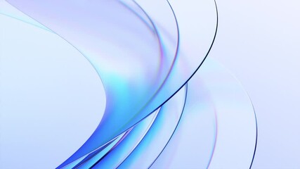Poster - Abstract background design, movement of curved glass shapes, 4k seamless looping animation, 3d render