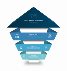 Canvas Print - infographic up arrow template with 3 steps. business growth concept in 3d style. can be used for web
