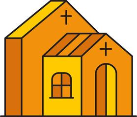 Poster - Church Building Icon Illustration

