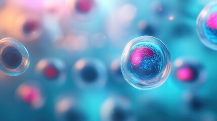 Poster - Vibrant close-up of colorful cells, showcasing their intricate structures and biological significance in a dynamic, abstract background.