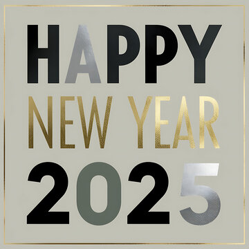 Elegant Happy New Year 2025 Typography