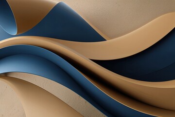 Poster - Contemporary Abstract 3D Wave Design in Vibrant Colors and Textures