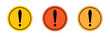 © Micro  Vector Market - Exclamation marks. Caution alarm set, danger signs. Attention symbols. Warning and attention icons.