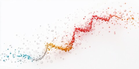 Aufkleber - A vibrant, abstract representation of a rising trend, featuring colorful dots that create a dynamic, upward motion against a white background.
