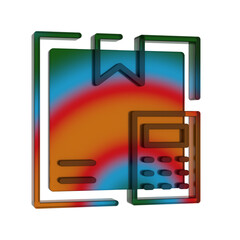 Poster - 3D Gradient Retro Icon - Delivery Box Calculator Symbol Online Shopping