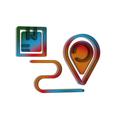 Poster - 3D Gradient Retro Icon - Delivery Box Tracking Symbol Online Shopping