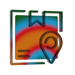 Poster - 3D Gradient Retro Icon -  Delivery Box Tracking Symbol Online Shopping