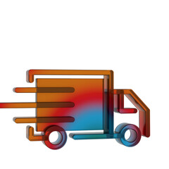 Poster - 3D Gradient Retro Icon - Delivery Timer Symbol Online Shopping