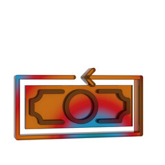 Poster - 3D Gradient Retro Icon - Money Back with Arrow Symbol Online Shopping