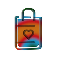 Poster - 3D Gradient Retro Icon - Shopping Bag Symbol Online Shopping