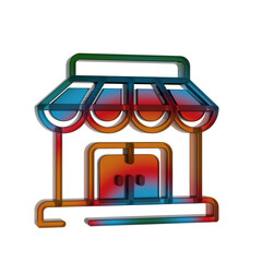 Poster - 3D Gradient Retro Icon - Shopping Store Symbol Online Shopping
