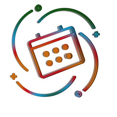 Poster - 3D Gradient Retro Icon - Event symbol