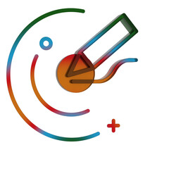 Poster - 3D Gradient Retro Icon - Pencil symbol