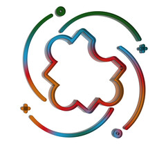 Aufkleber - 3D Gradient Retro Icon - Puzzle symbol