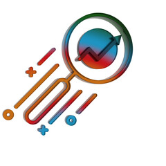Poster - 3D Gradient Retro Icon - Search symbol