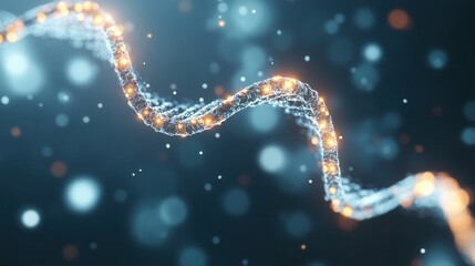 Poster - A shimmering, wavy line of lights against a dark background, evoking a sense of motion and energy, reminiscent of DNA or light trails.