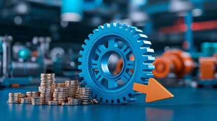 Poster - As digital transformation grows, gears and graphs symbolize innovation and growth.
