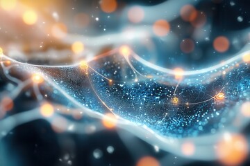Poster - A vibrant, abstract representation of flowing particles and light, conveying a sense of movement and energy.