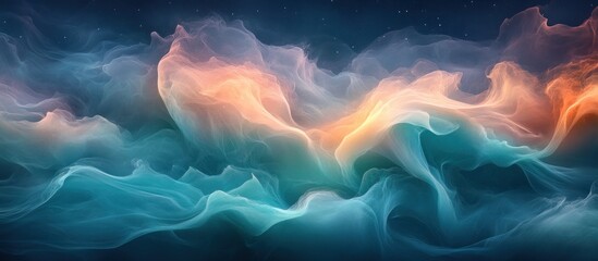 Canvas Print - A vibrant abstract representation of flowing colors resembling ethereal clouds.