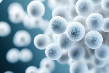 Aufkleber - A close-up view of spherical microorganisms, showcasing their intricate structures against a soft-focus background.