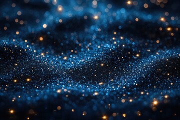 Wall Mural - a shimmering blue and gold abstract background resembling a starry night sky.