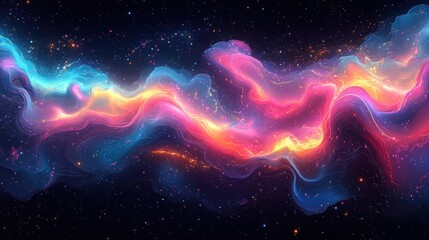 Wall Mural - A vibrant cosmic swirl of colors resembling a nebula in deep space.