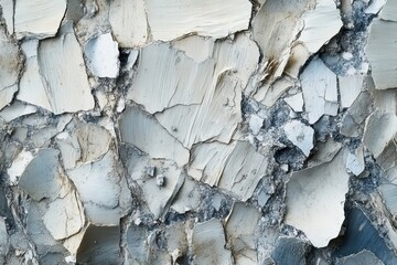 Poster - Detailed Microscopic Examination of Texture Rich White Gray Surface Broken Pieces and Layers