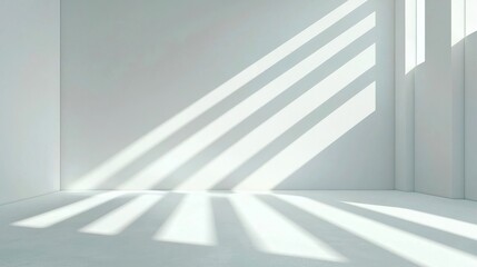 Poster - Minimalist geometric white light backdrop, abstract design featuring clean lines and ample negative space, perfect for modern presentations or creative projects.